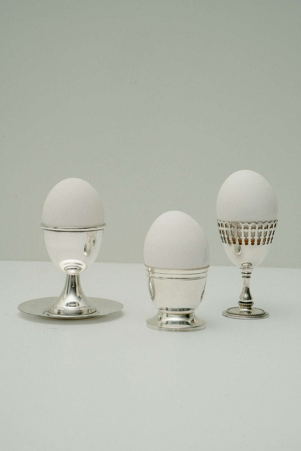Silver plated vintage œuf à la coque set, set of 7