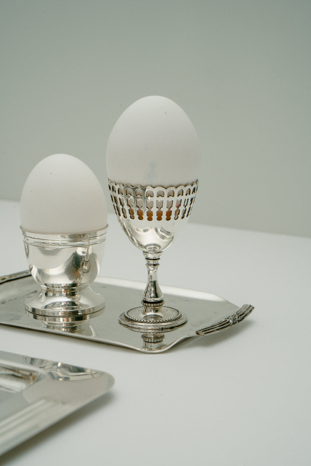 Silver plated vintage œuf à la coque set, set of 7