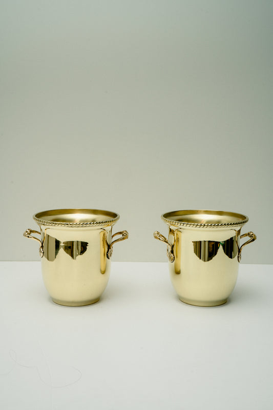 Set of 2 brass buckets