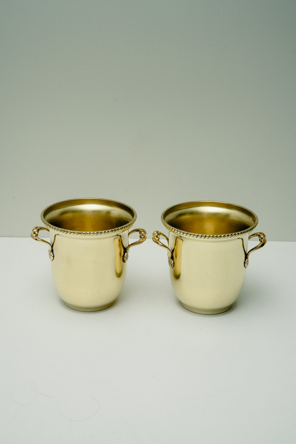 Set of 2 brass buckets