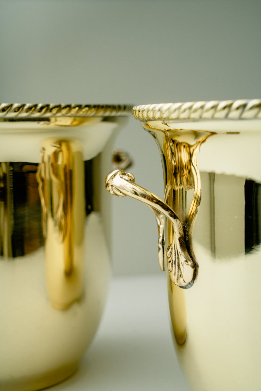 Set of 2 brass buckets