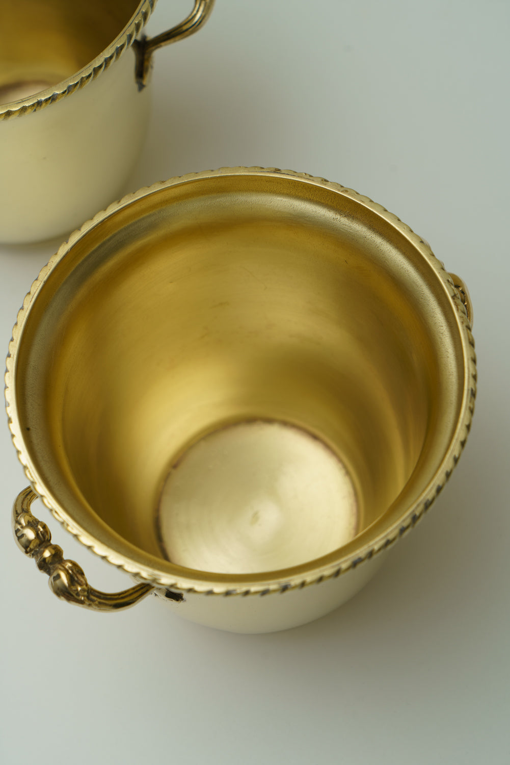 Set of 2 brass buckets