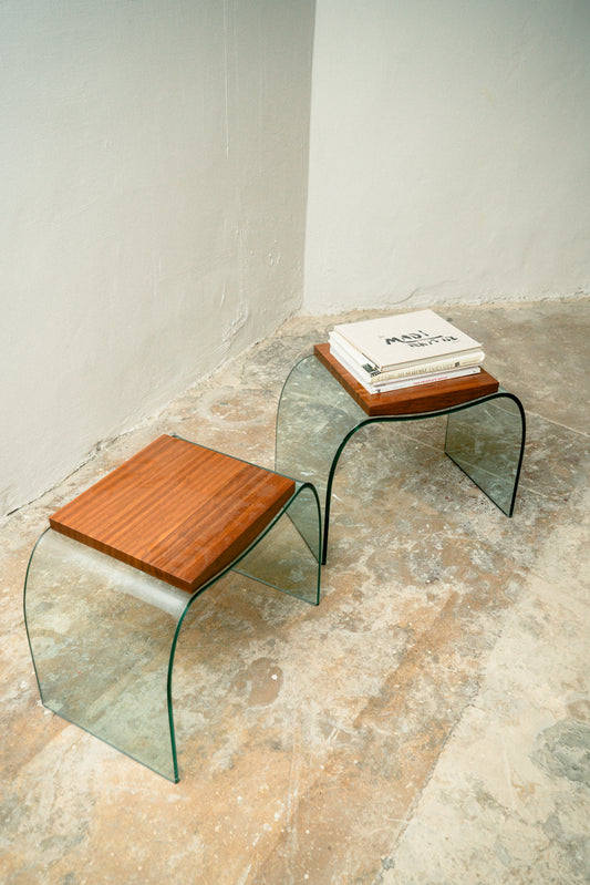 'Onda' poufs and console by Vittorio Livi for Fiam