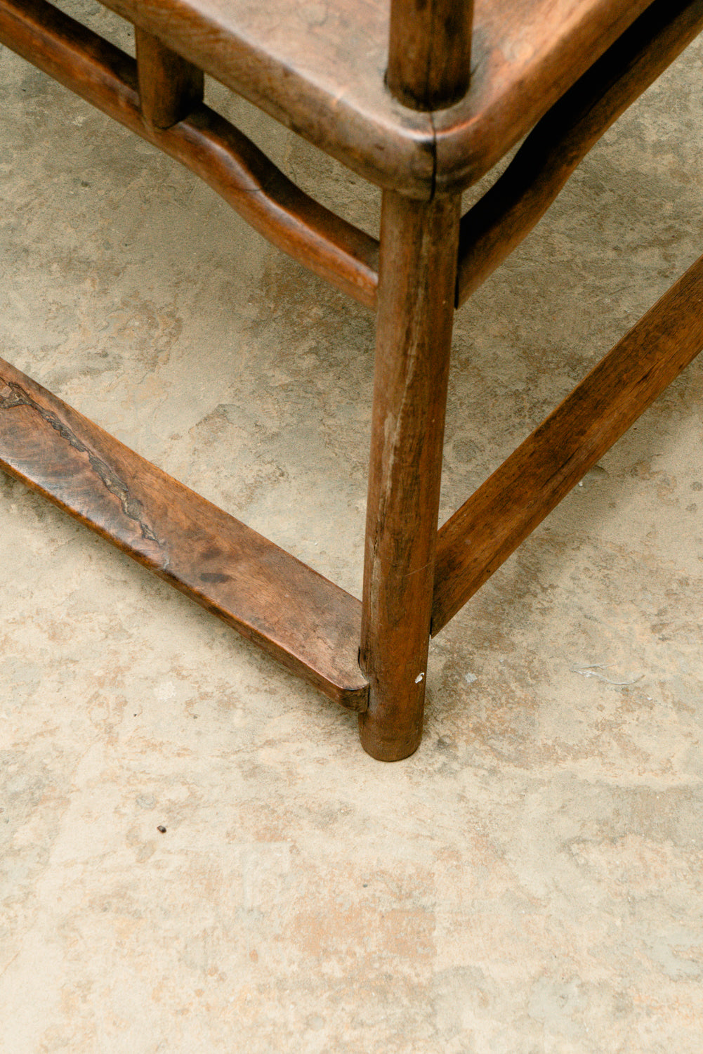 Set of 2 antique traditional Chinese hardwood meditation chairs