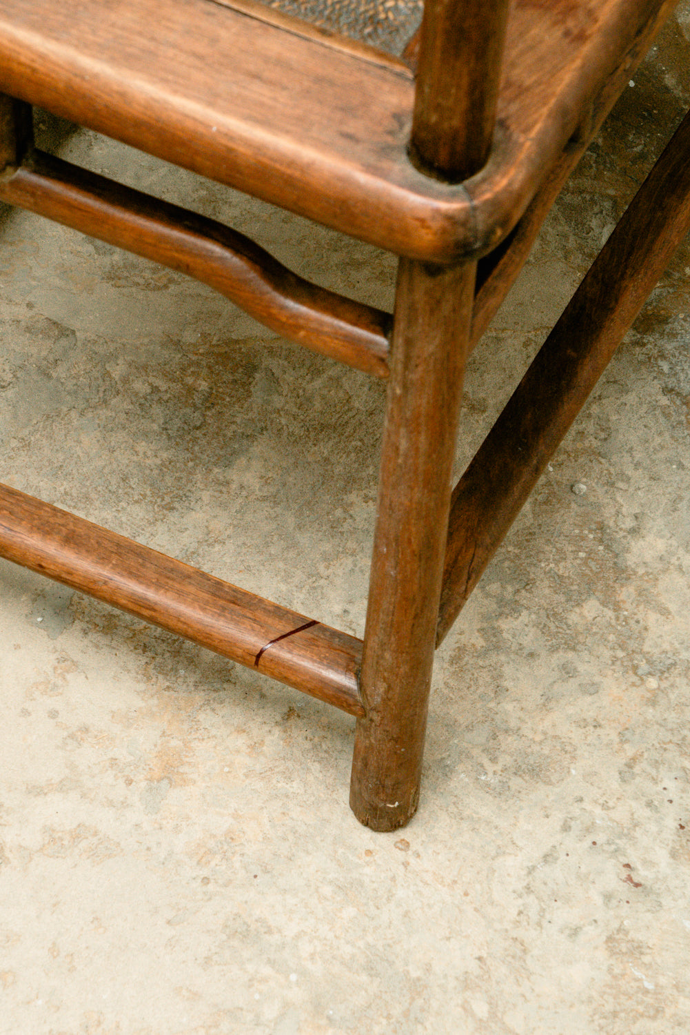Set of 2 antique traditional Chinese hardwood meditation chairs