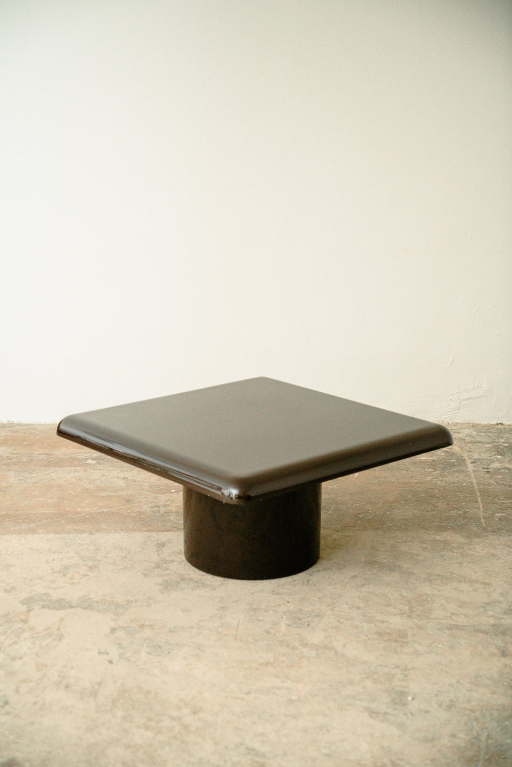 Artemide brown square coffee table