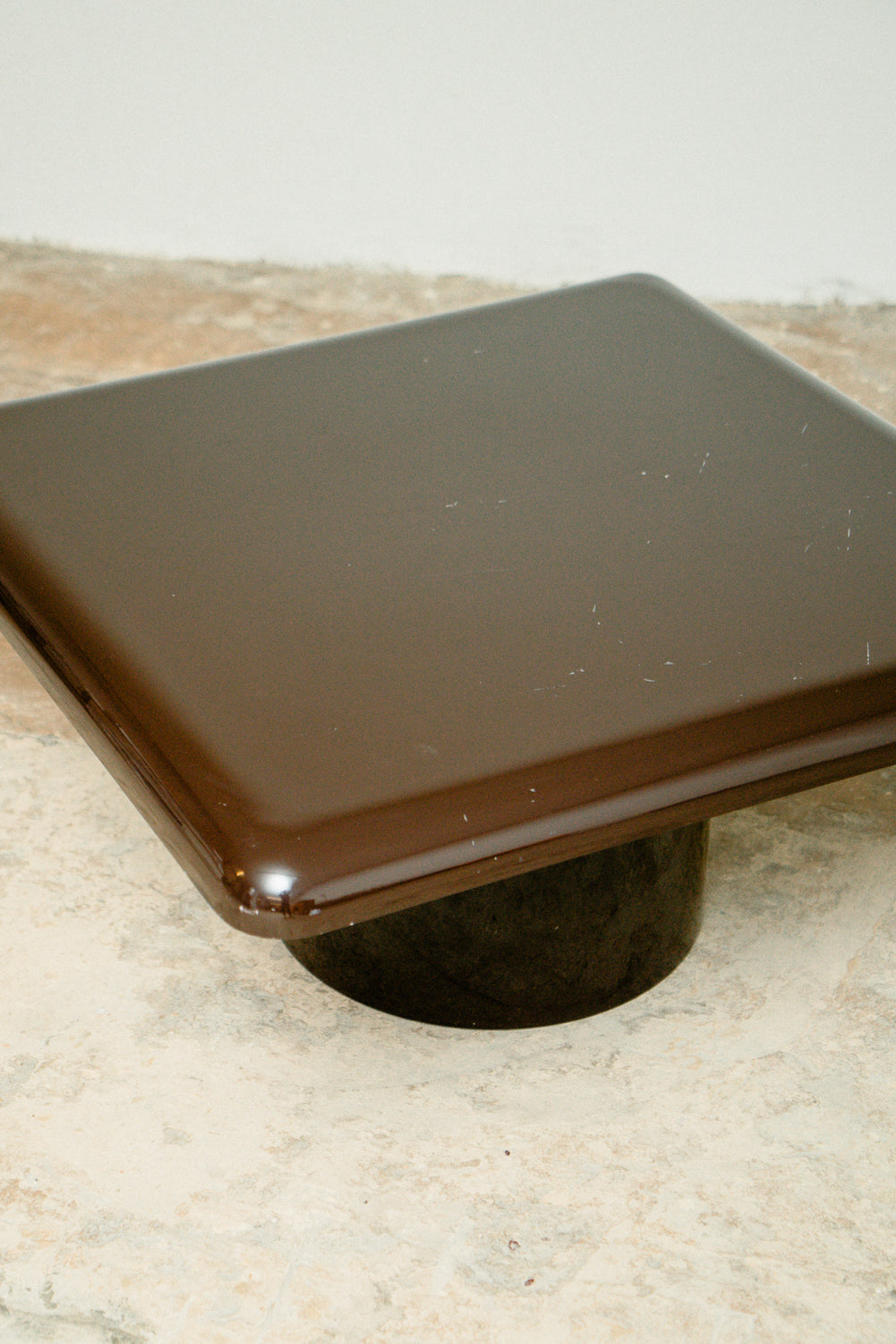 Artemide brown square coffee table