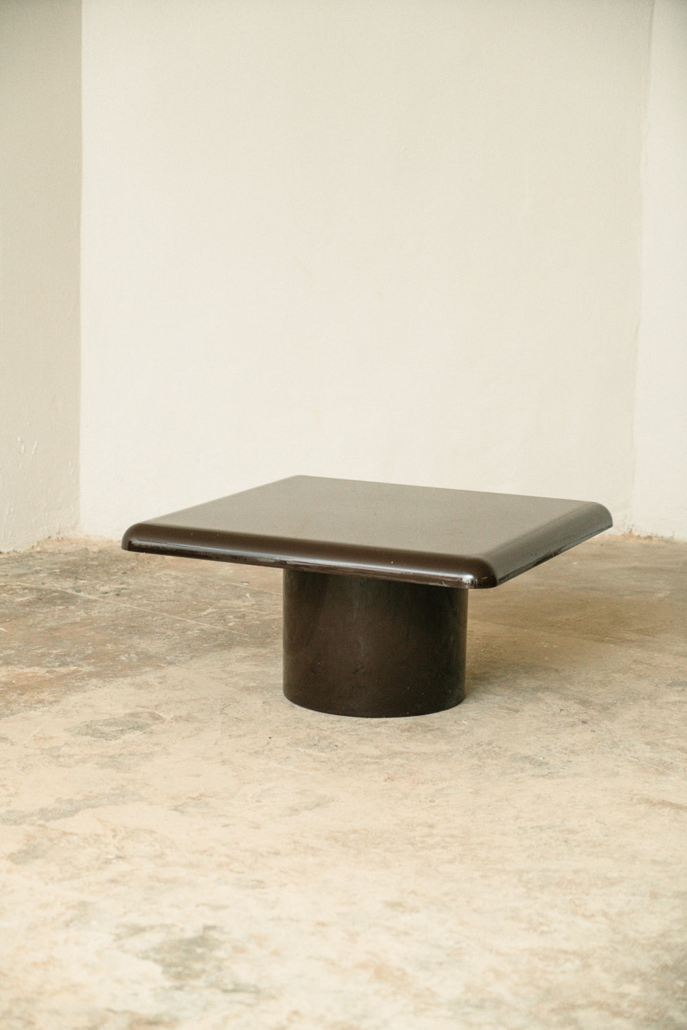Artemide brown square coffee table