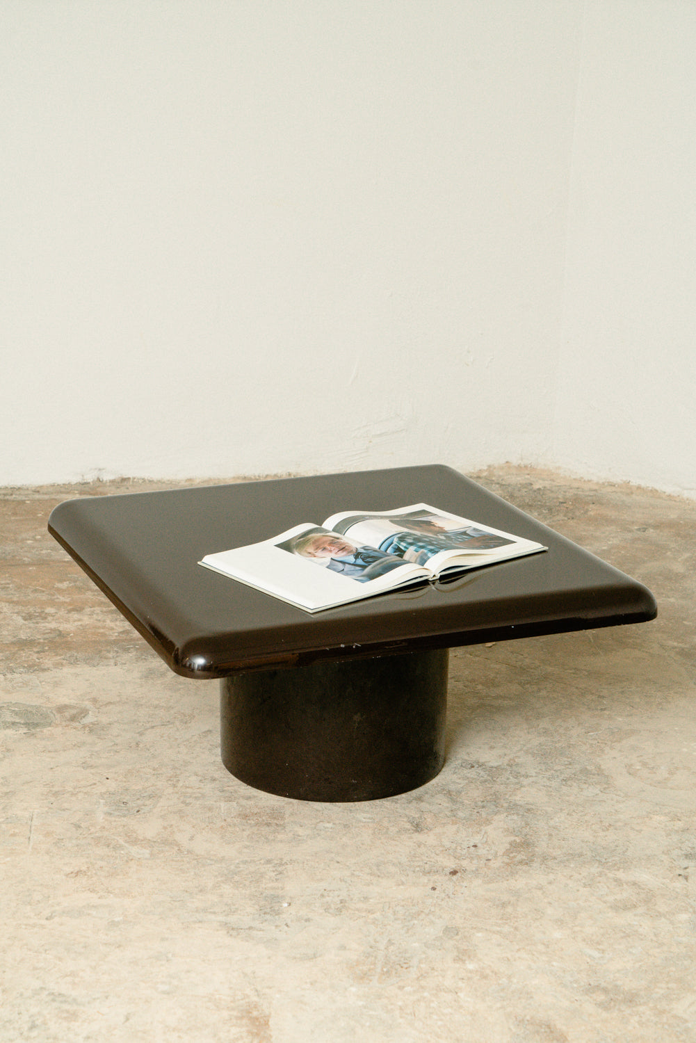 Artemide brown square coffee table