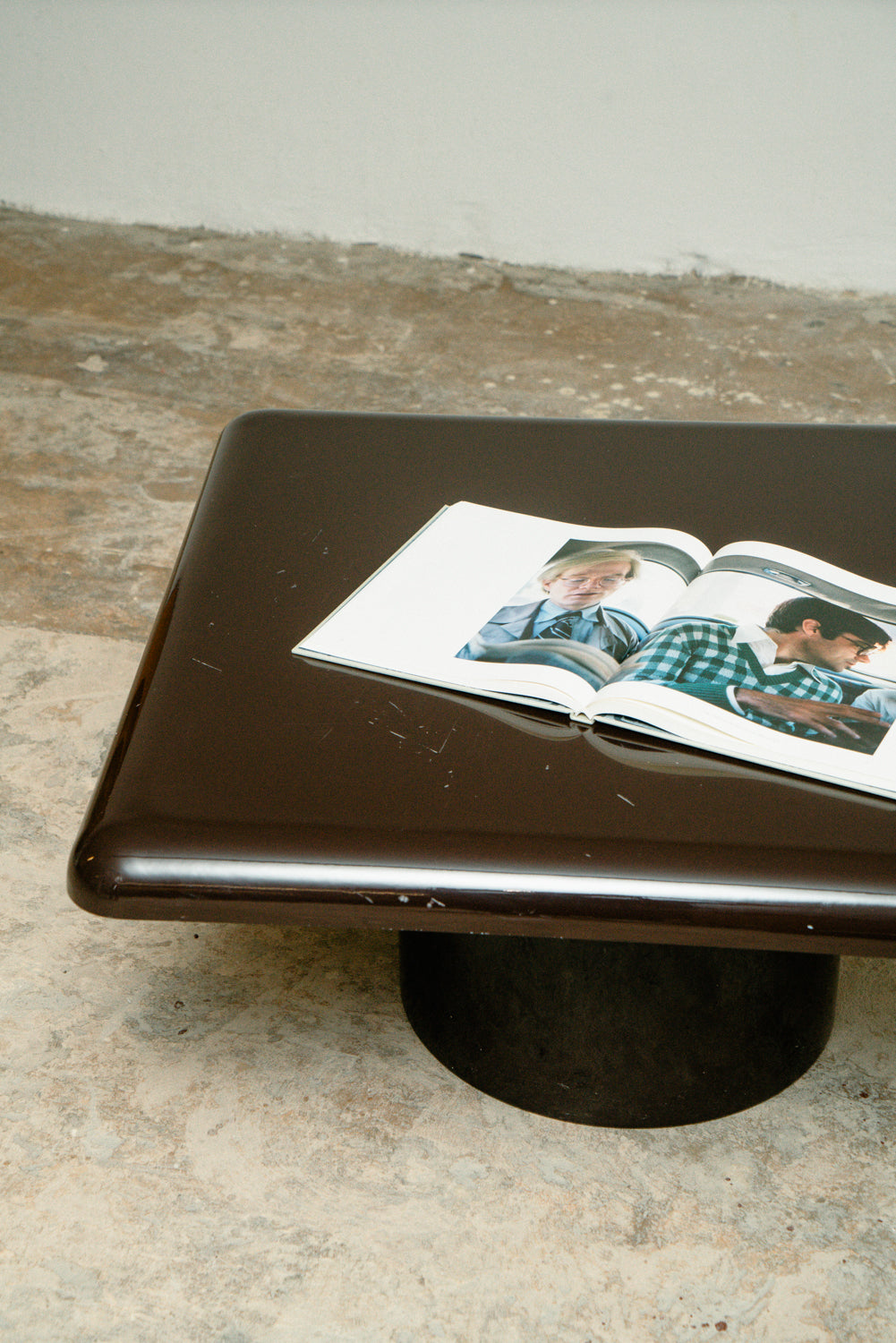 Artemide brown square coffee table