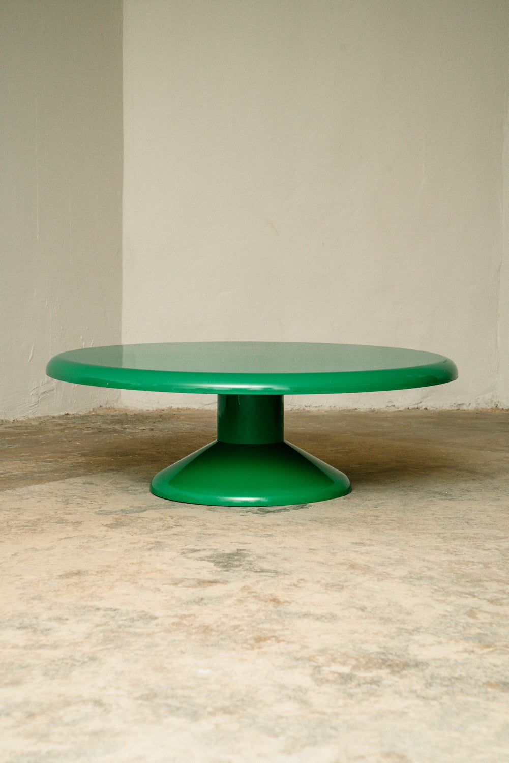 Artemide green round coffee table