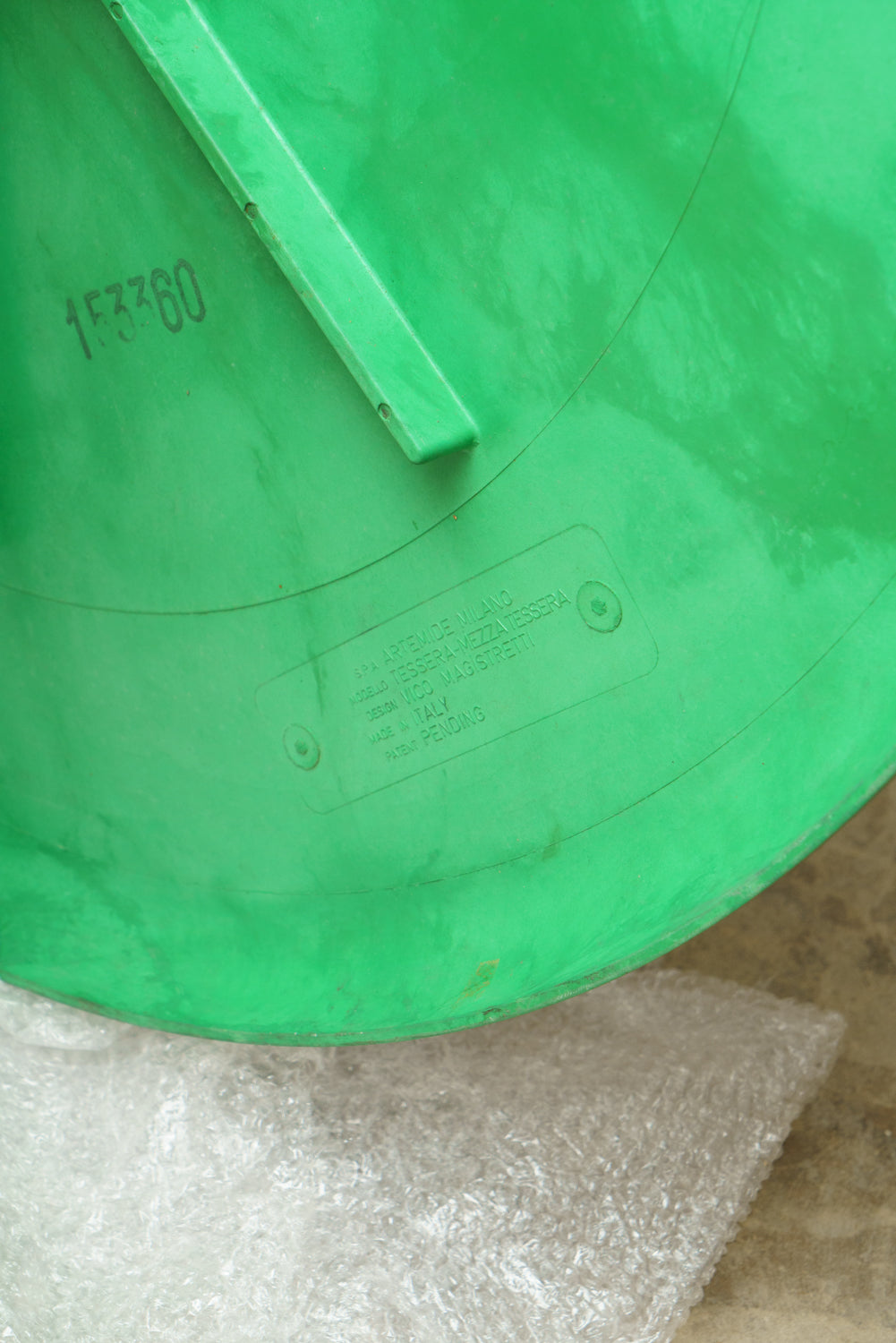 Artemide green round coffee table