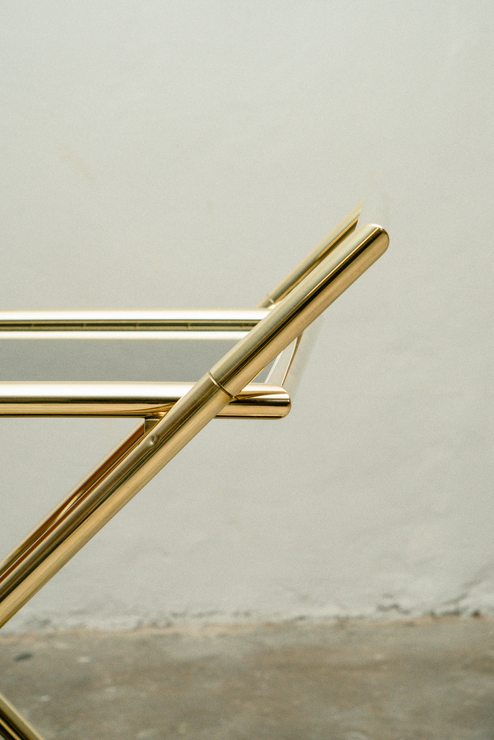 Trolley brass bar cart