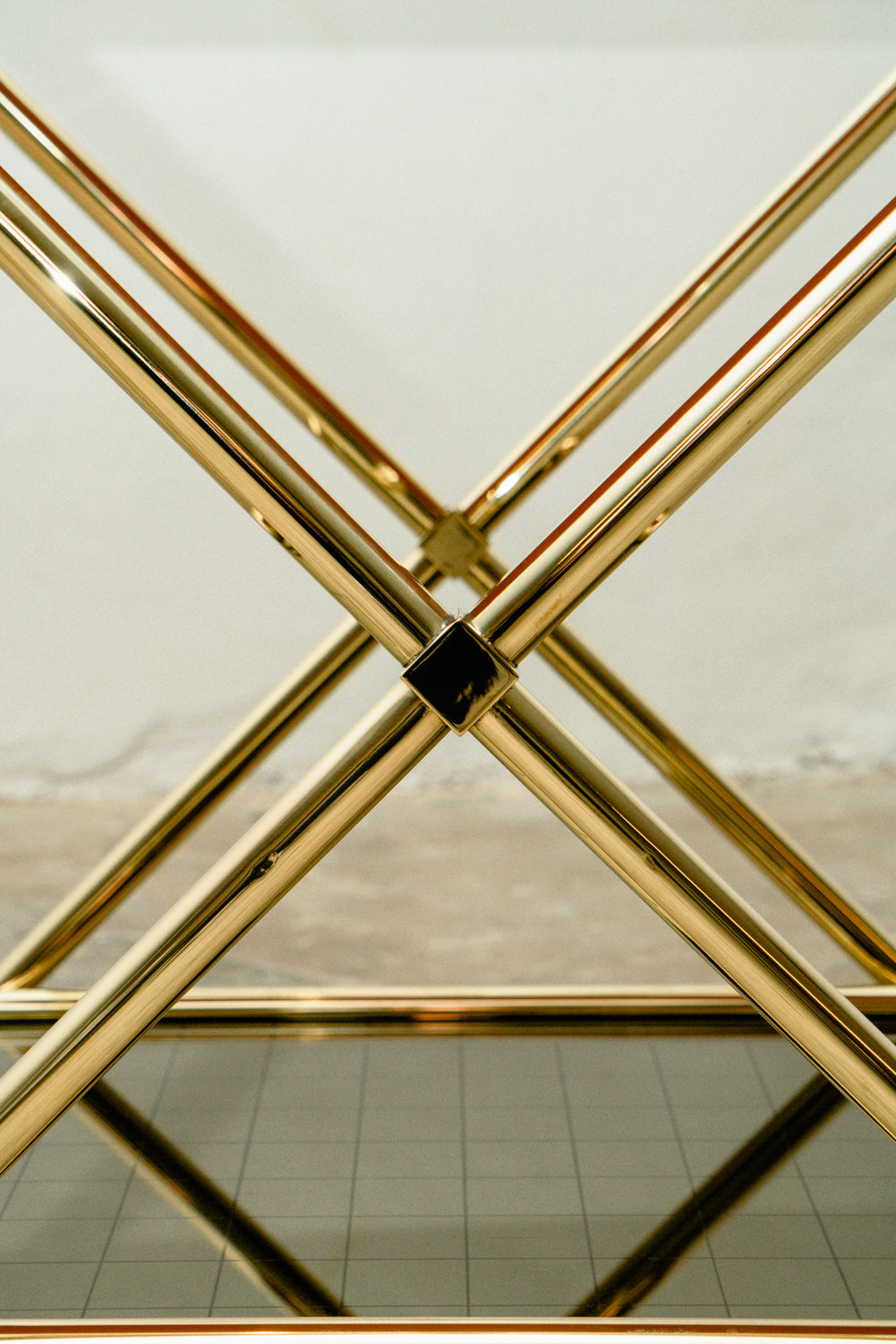 Trolley brass bar cart