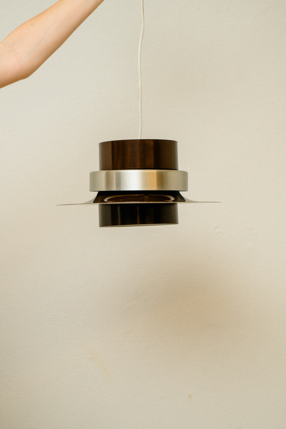 Scandinavian brown ceiling lamp, 1970s