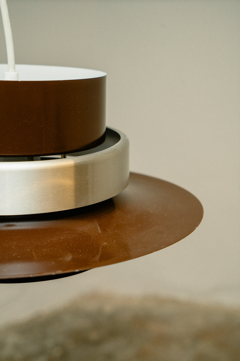 Scandinavian brown ceiling lamp, 1970s