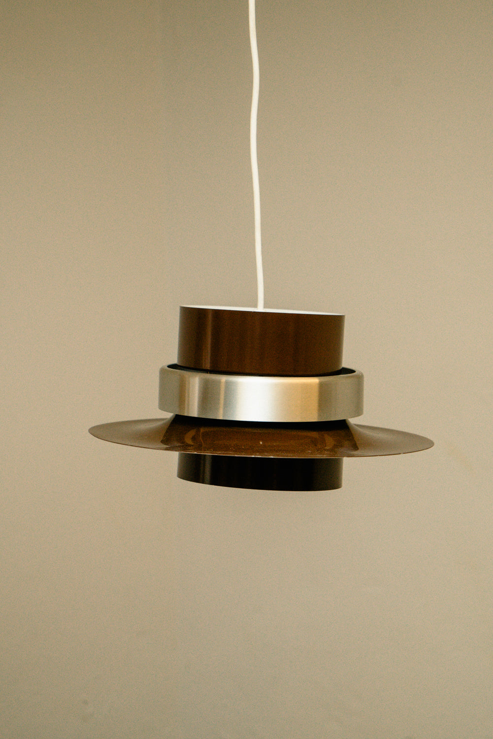 Scandinavian brown ceiling lamp, 1970s