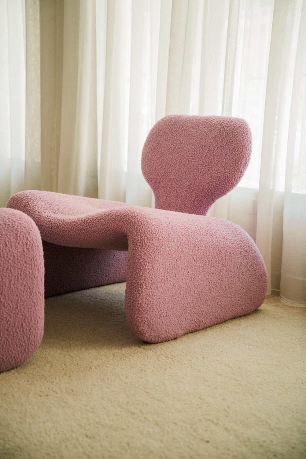 Rare set of 2 Djinn chairs with 2 ottomans by Olivier Mourgue for Airborn, 1970s