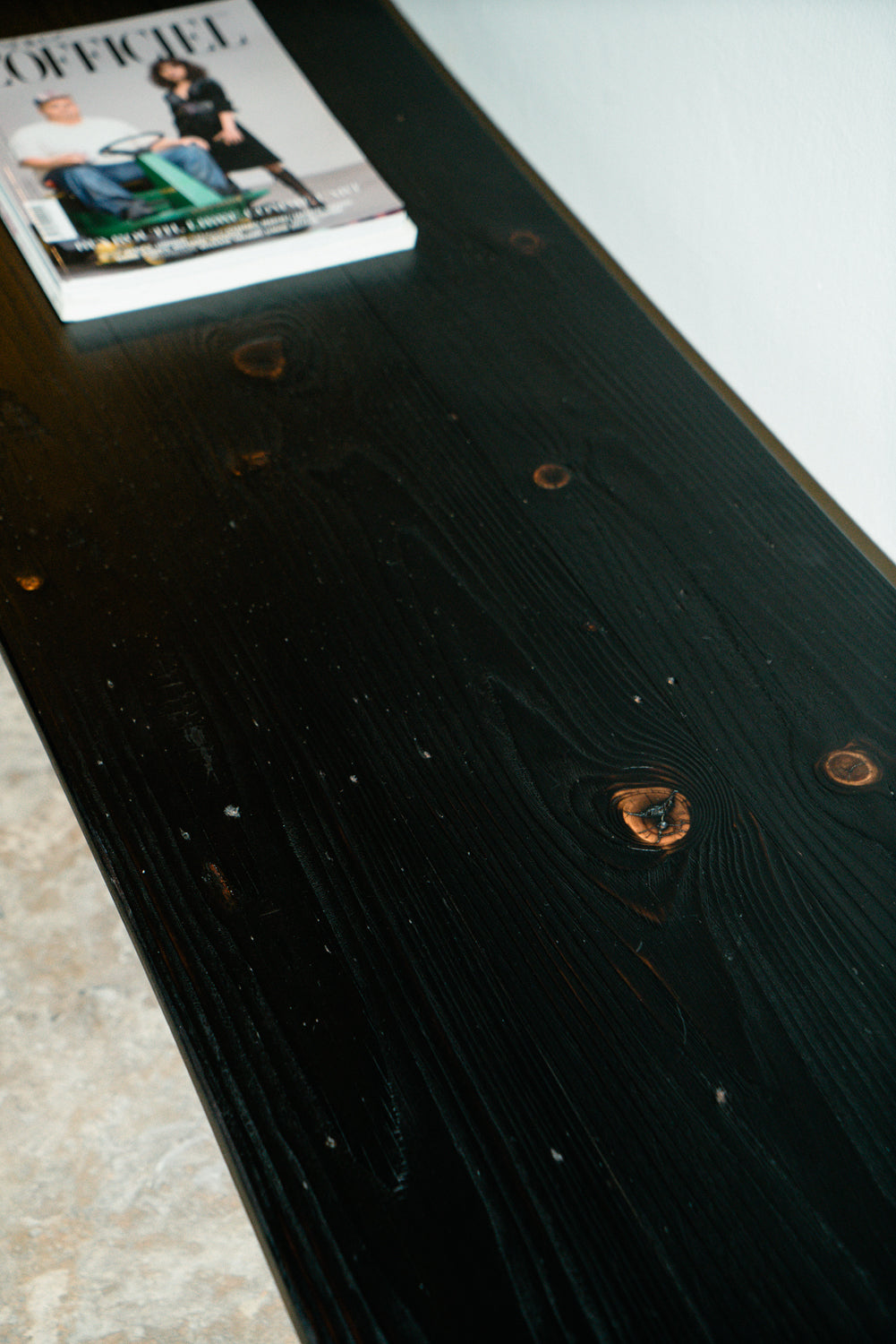 Yakisugi wood bench