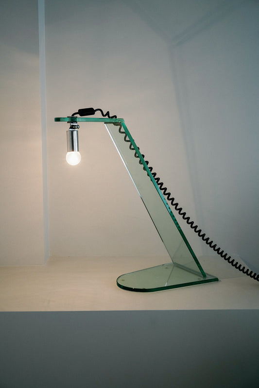 Glass table lamp, 1980s
