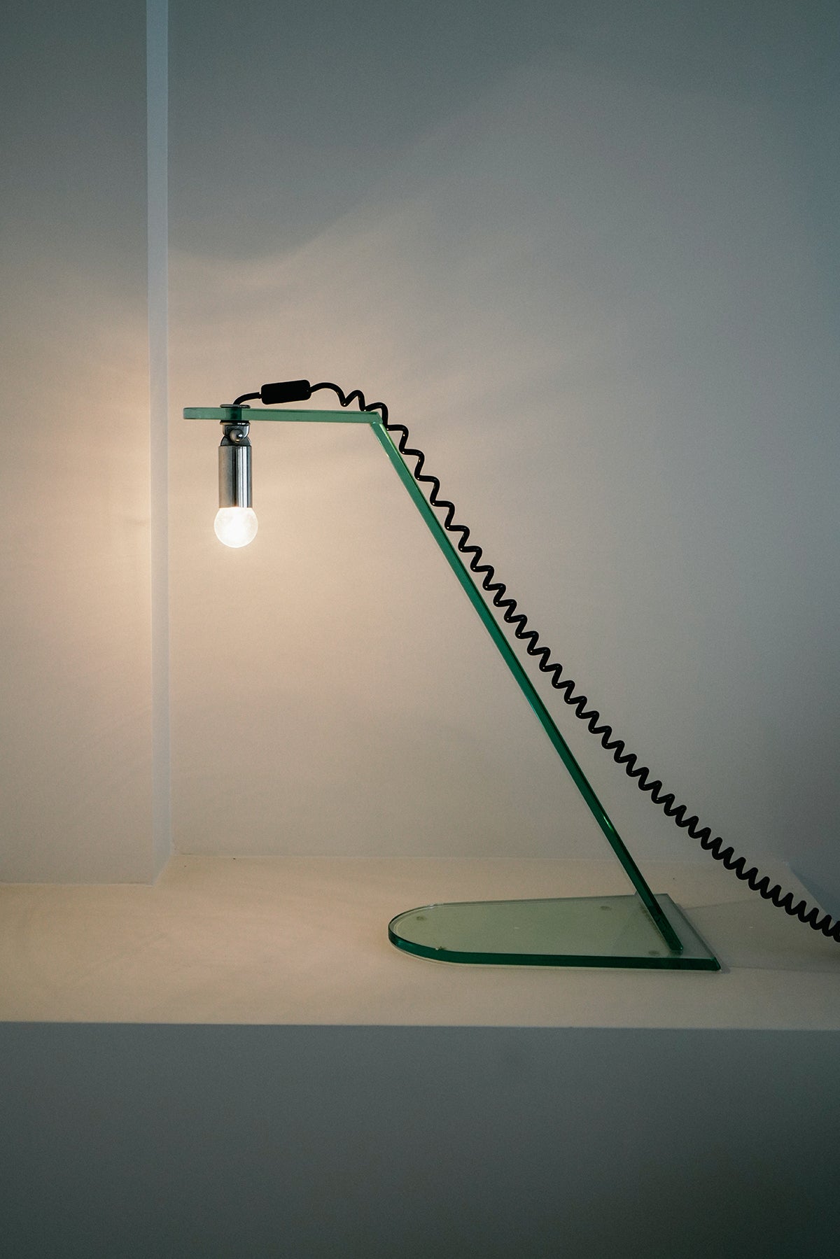 Glass table lamp, 1980s