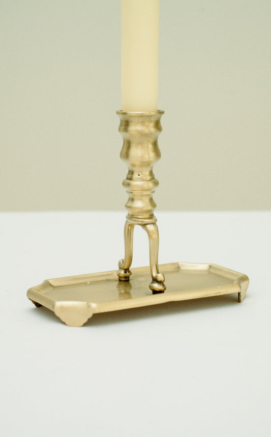 Brass candle holder with base