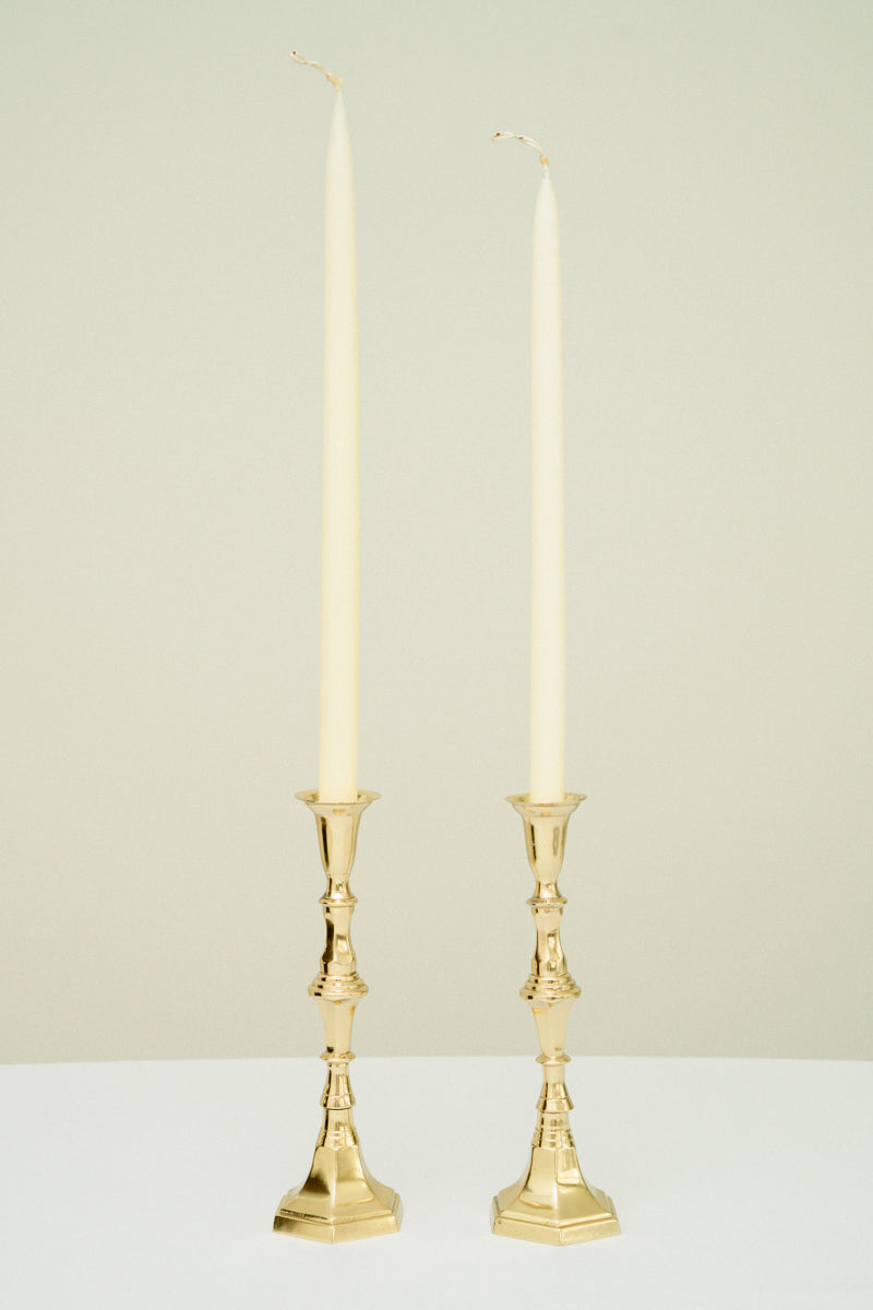 Set of 2 brass candle holders