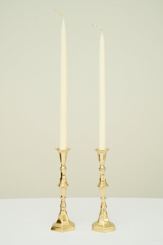 Set of 2 brass candle holders