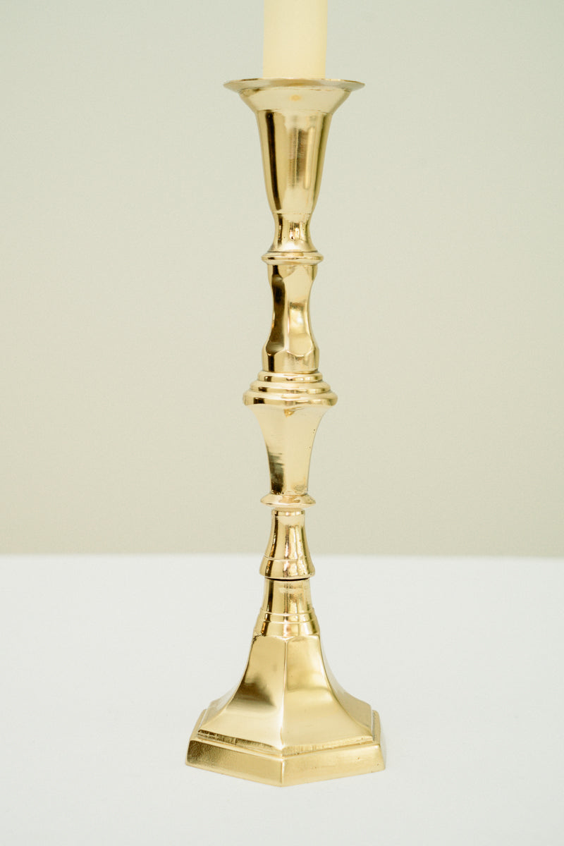 Set of 2 brass candle holders