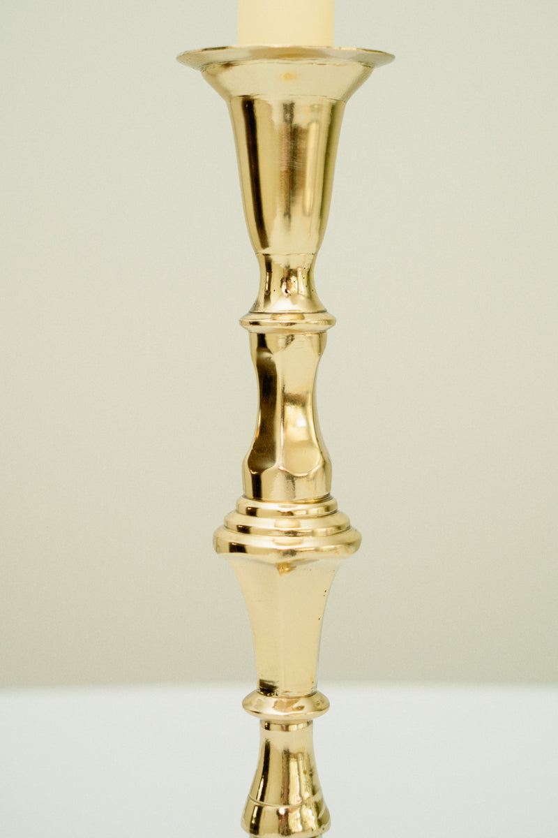 Set of 2 brass candle holders