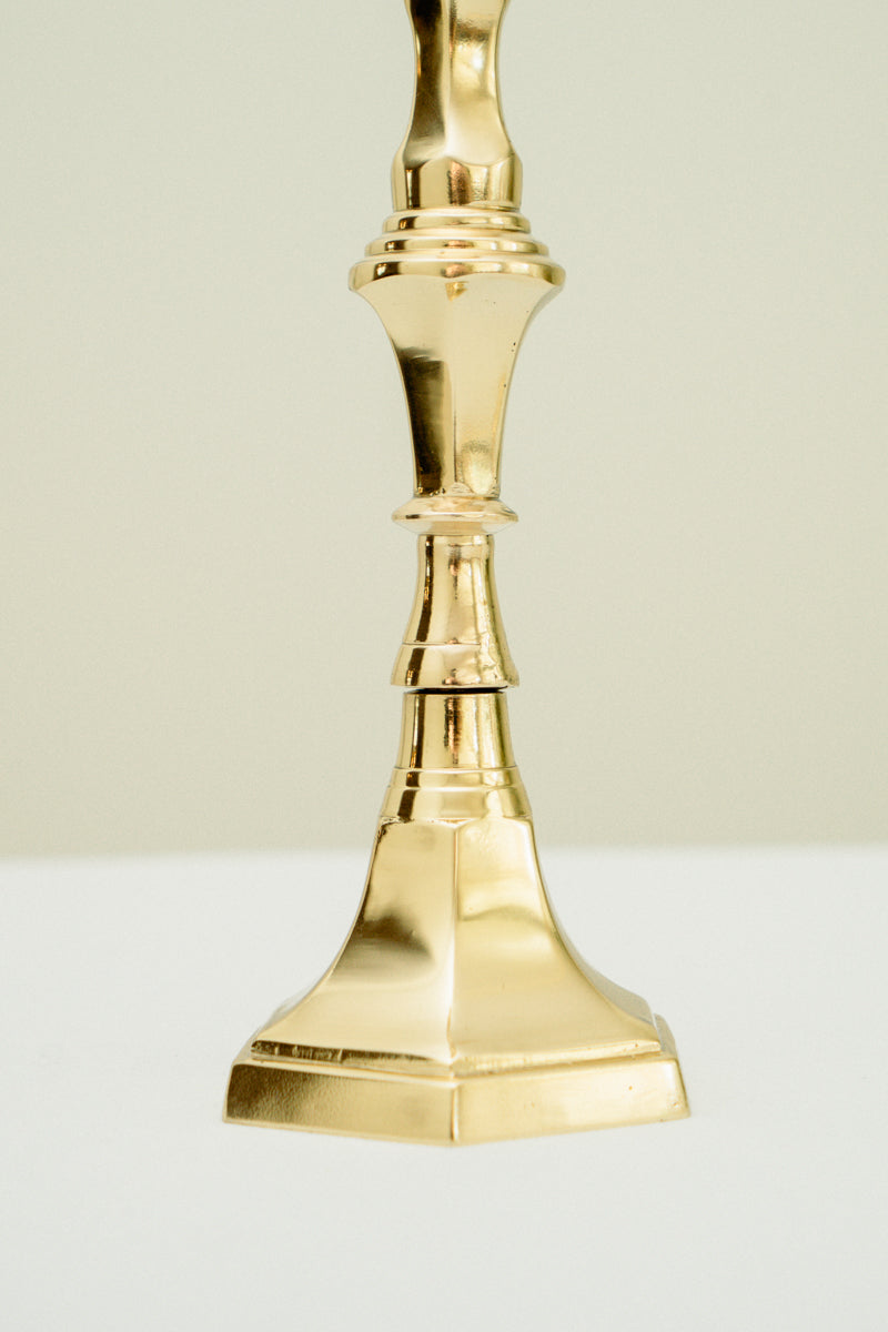 Set of 2 brass candle holders