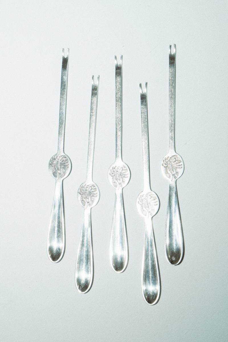 Set of 5 lobster forks