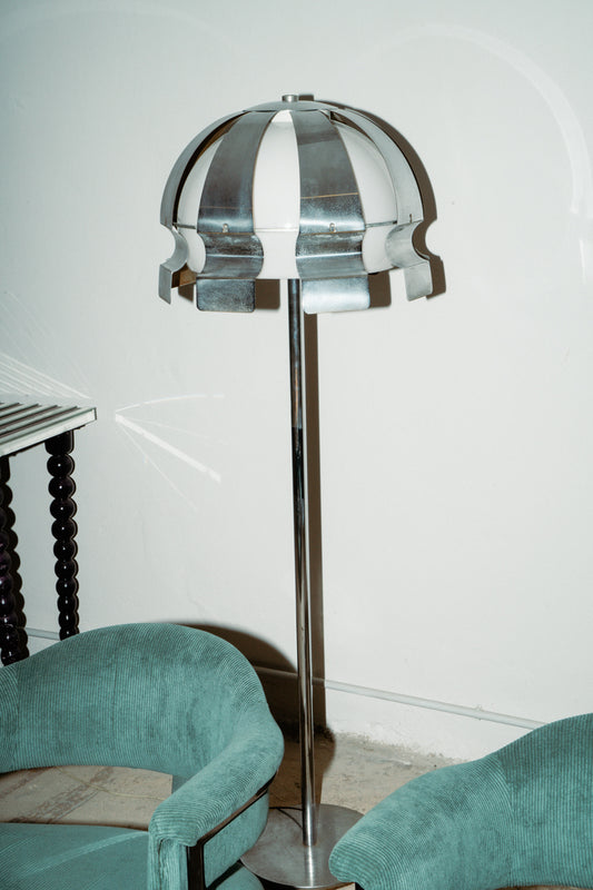 Enrico Tronconi chromed floor lamp, 1970s