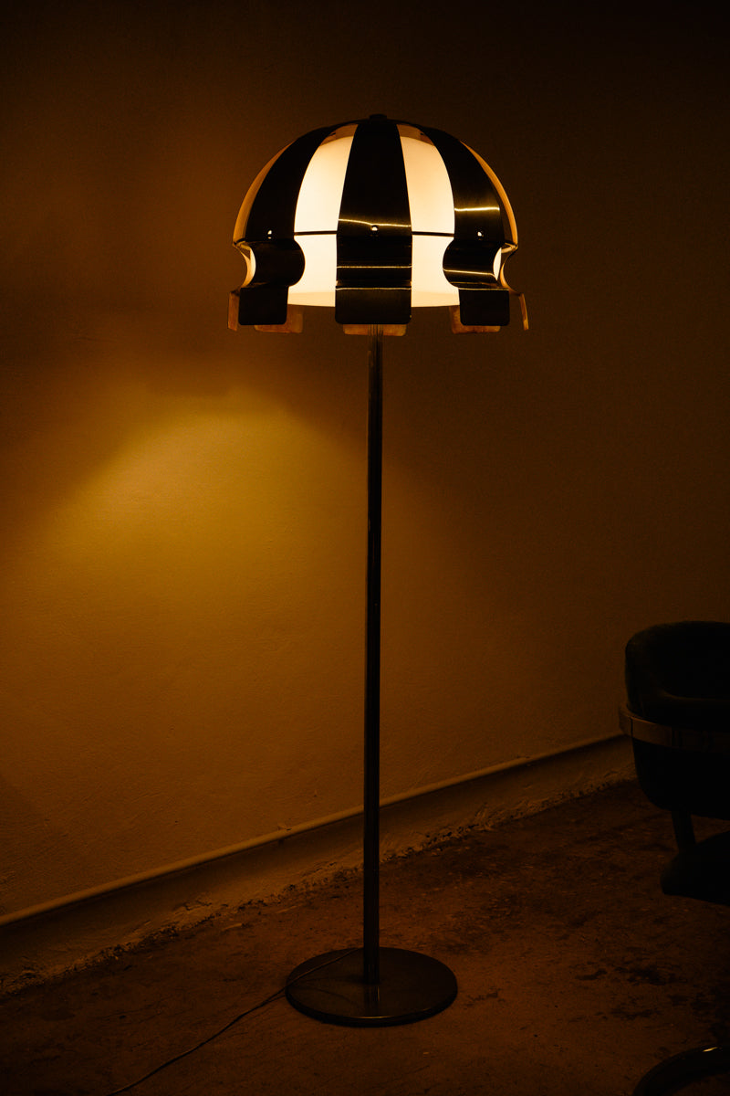 Enrico Tronconi chromed floor lamp, 1970s