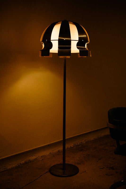 Enrico Tronconi chromed floor lamp, 1970s