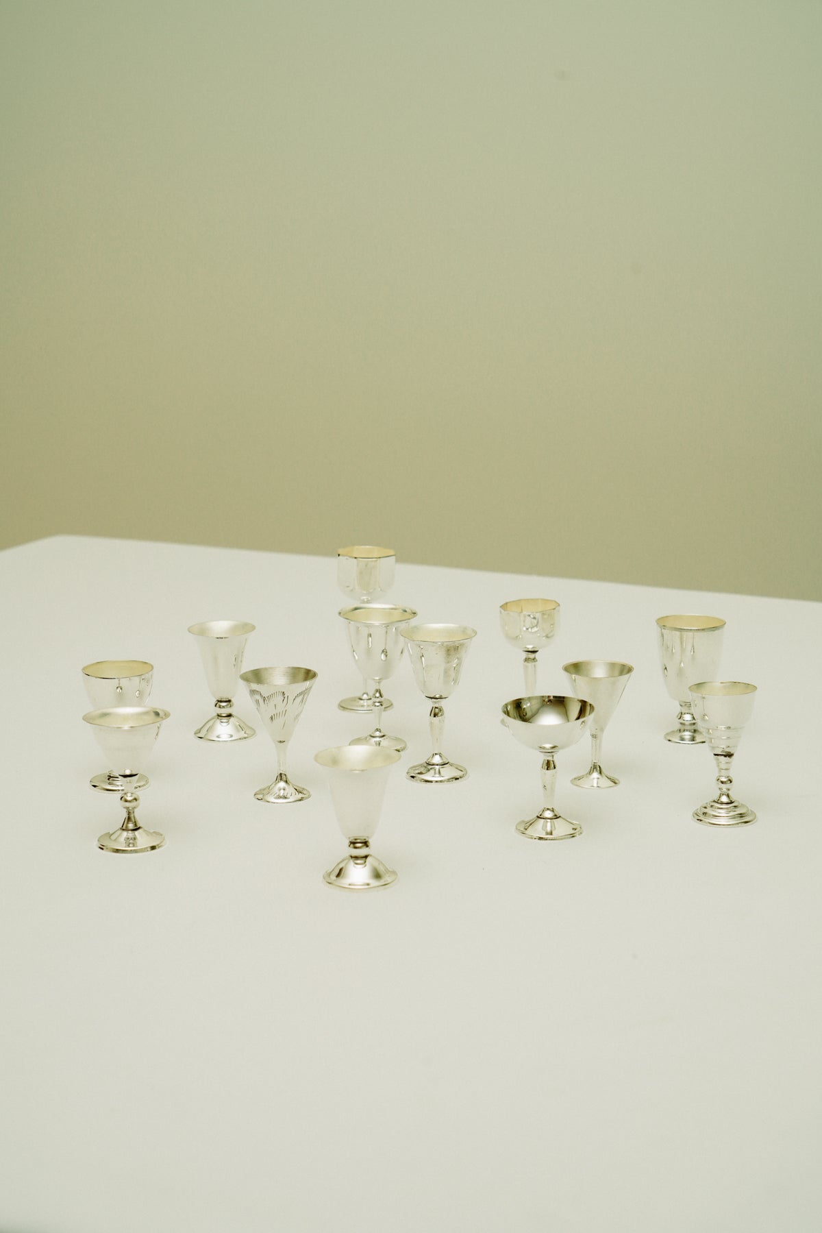 Set of 14 shot glasses