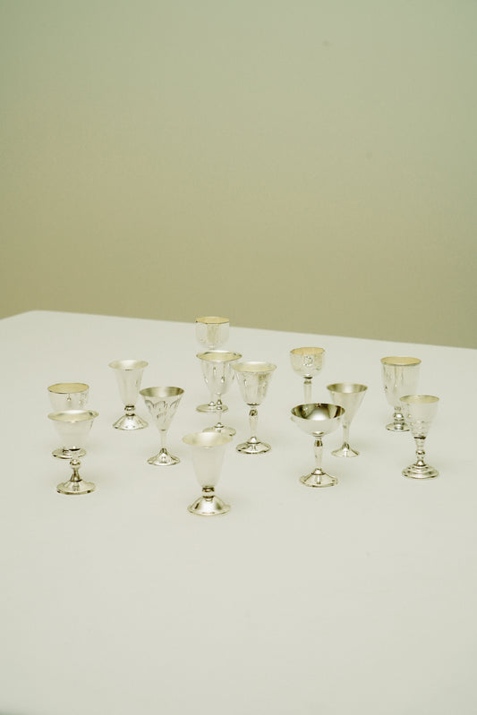 Set of 14 shot glasses