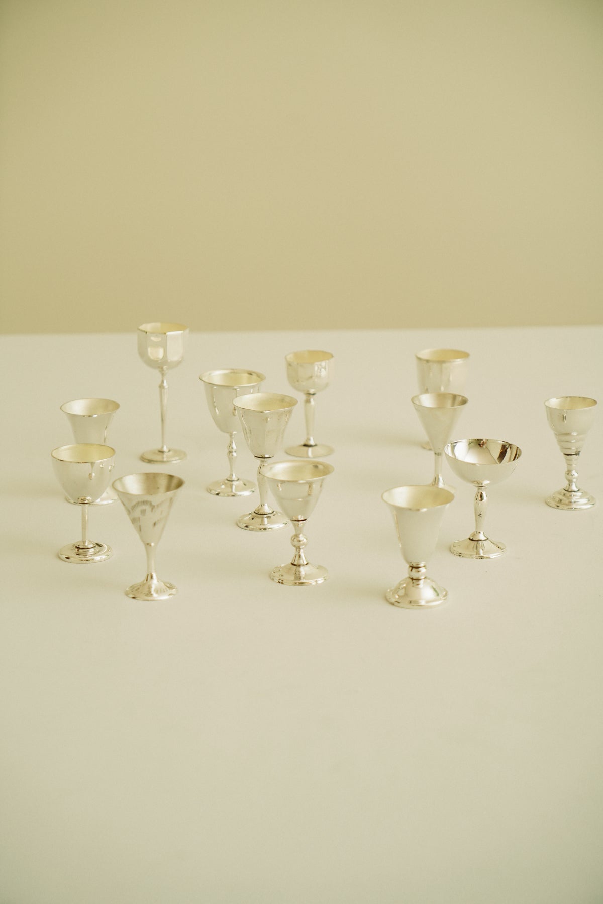 Set of 14 shot glasses