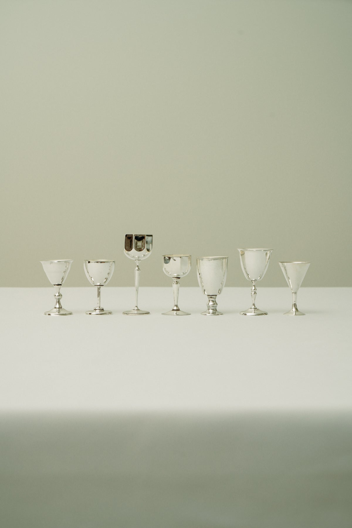 Set of 14 shot glasses