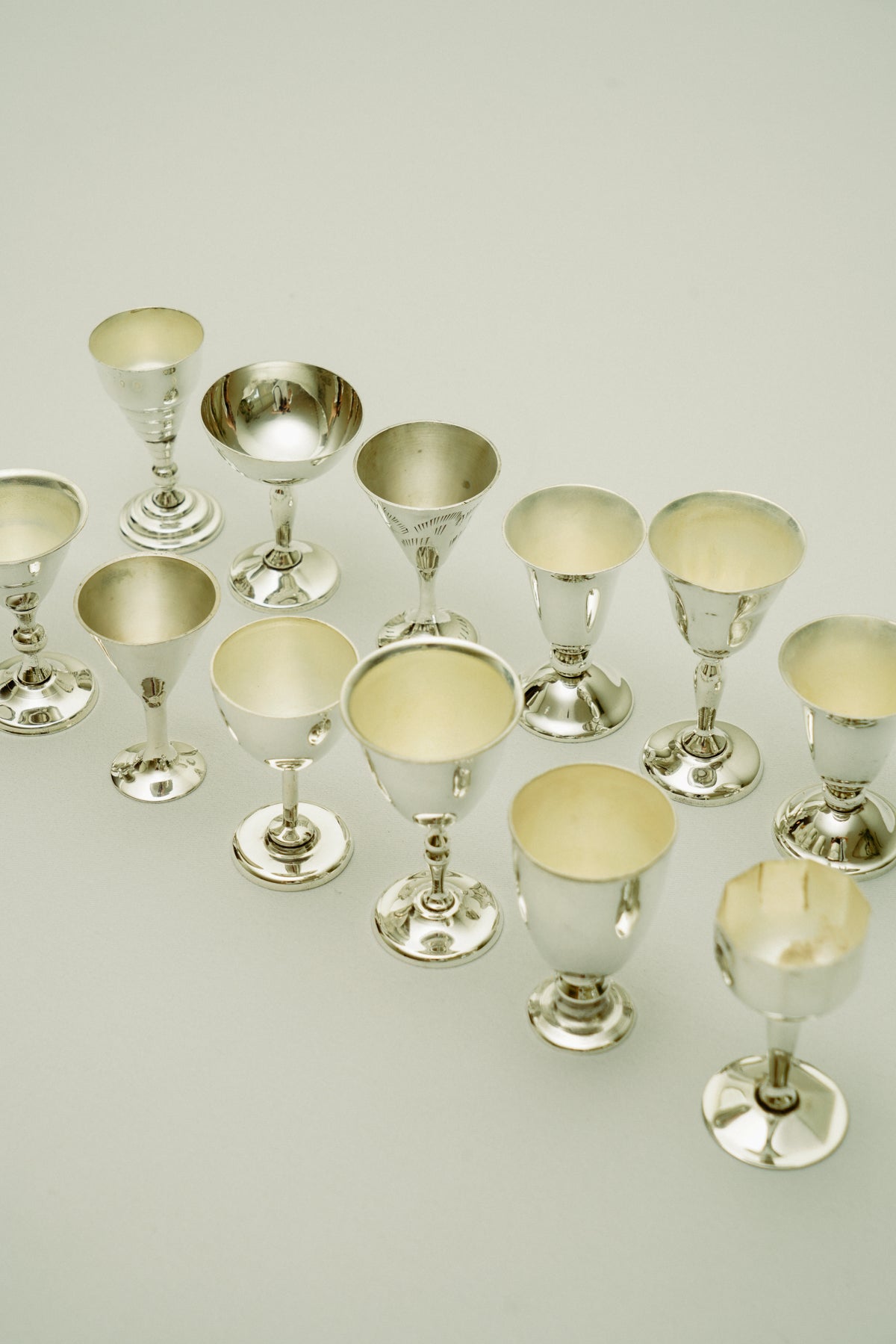 Set of 14 shot glasses