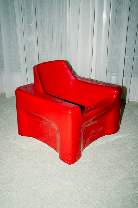 Red Space Age armchair, 1970s