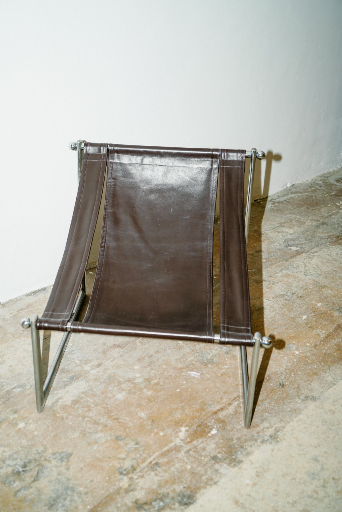 Brown leather armchair, 1960s