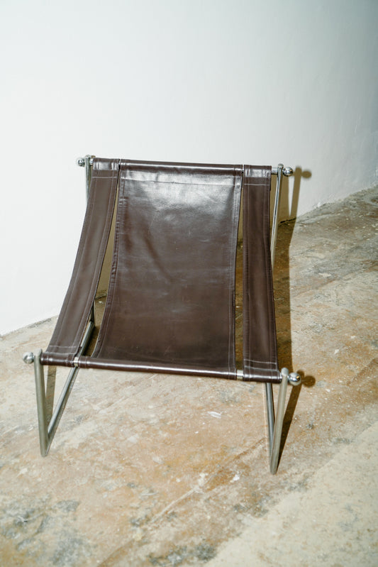 Brown leather armchair, 1960s