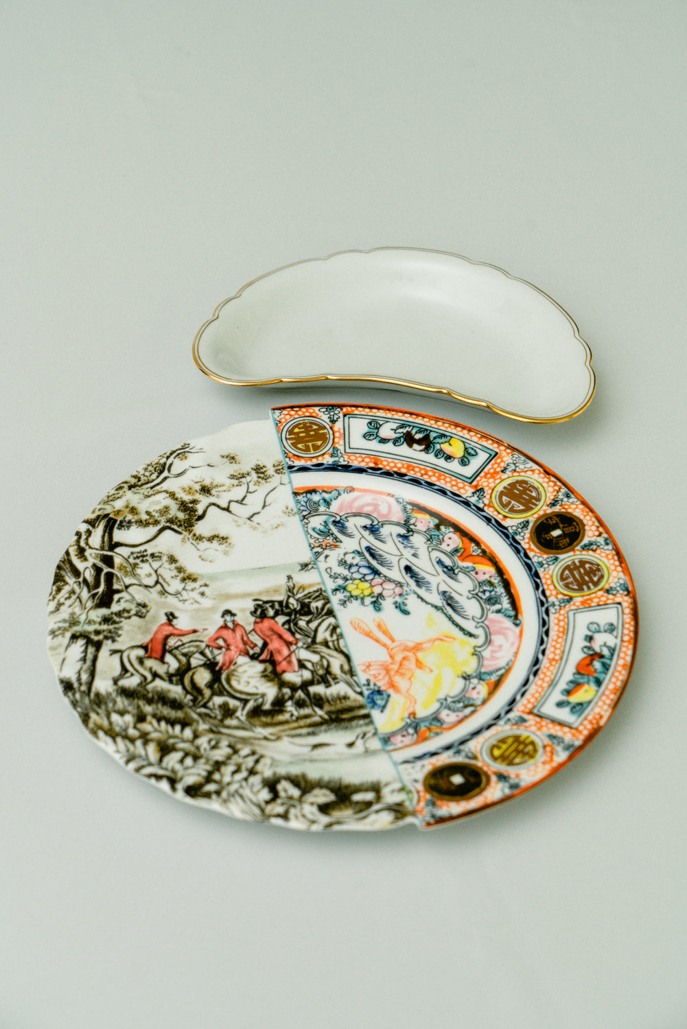 Set of 6 ceramic moon plates