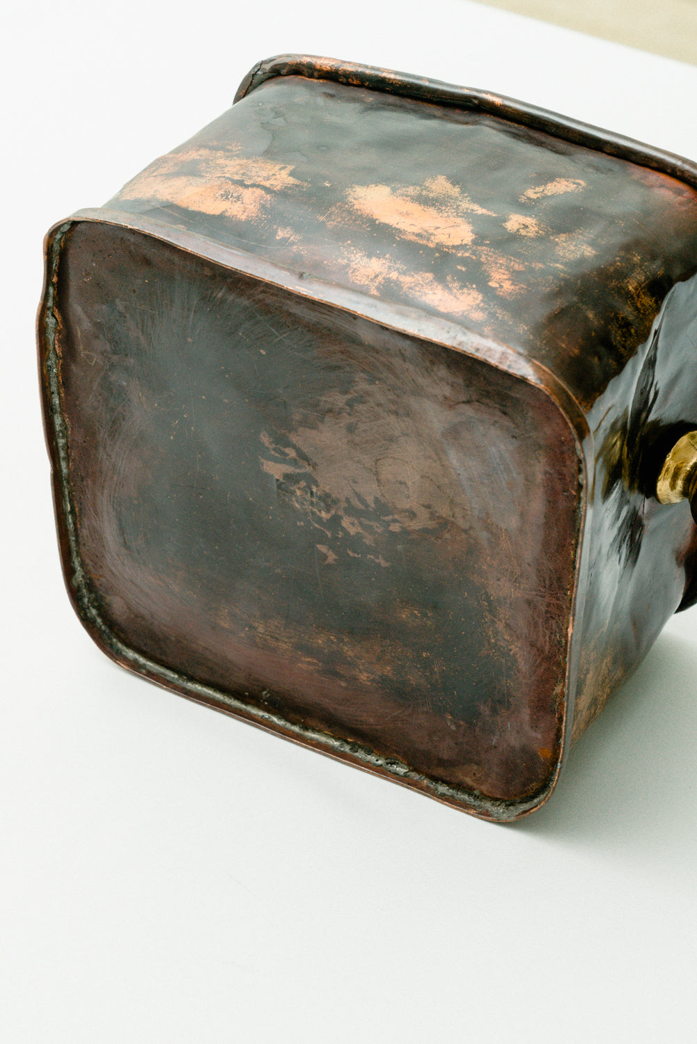 Copper box with brass knobs