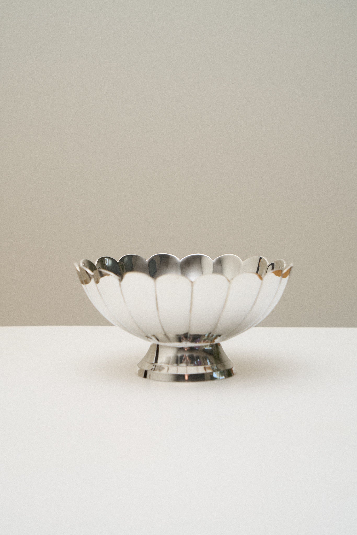 Scalloped silver plated bowl