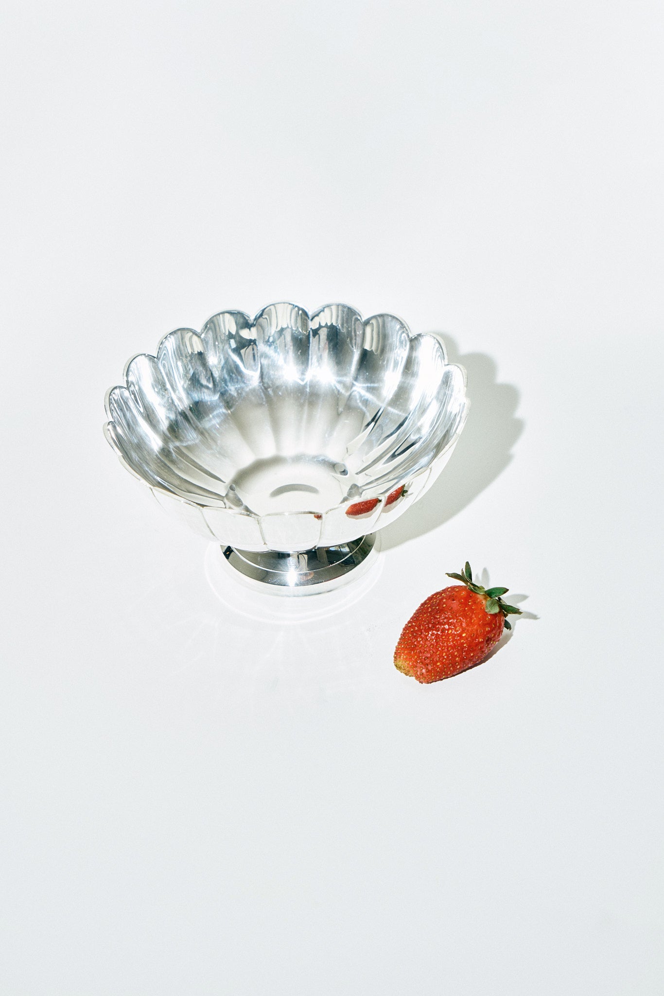 Scalloped silver plated bowl