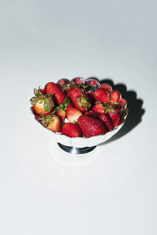 Scalloped silver plated bowl