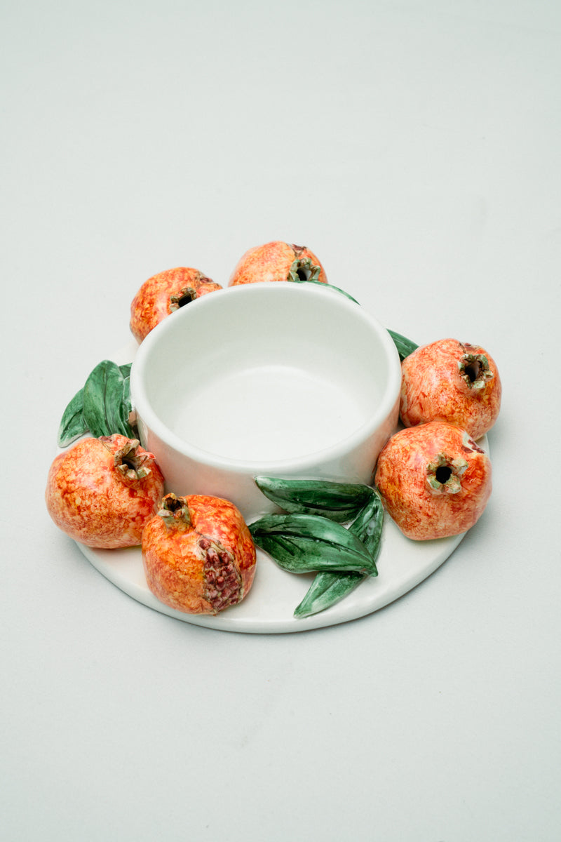 Pomegranate ceramic serving plate