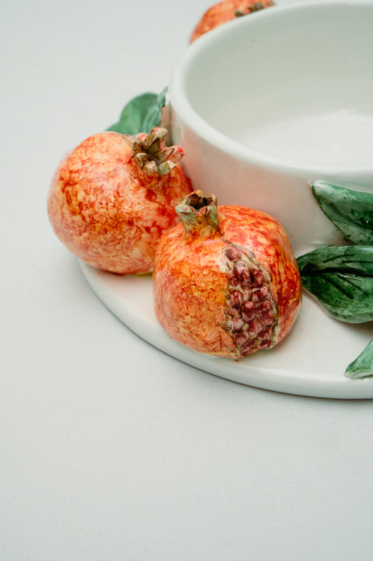 Pomegranate ceramic serving plate